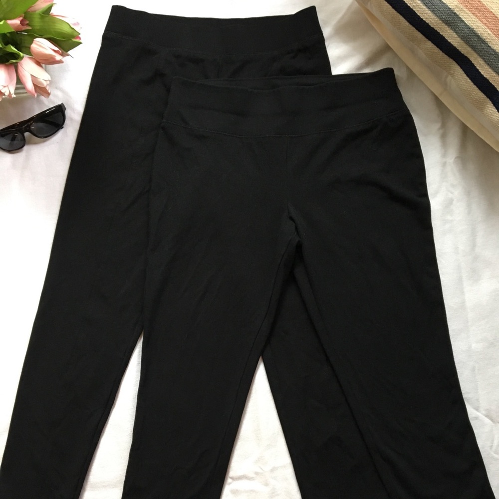 INC black fitted thick stretch cotton leggings